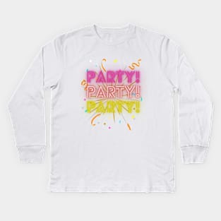 "Party people" come together to celebrate night Kids Long Sleeve T-Shirt